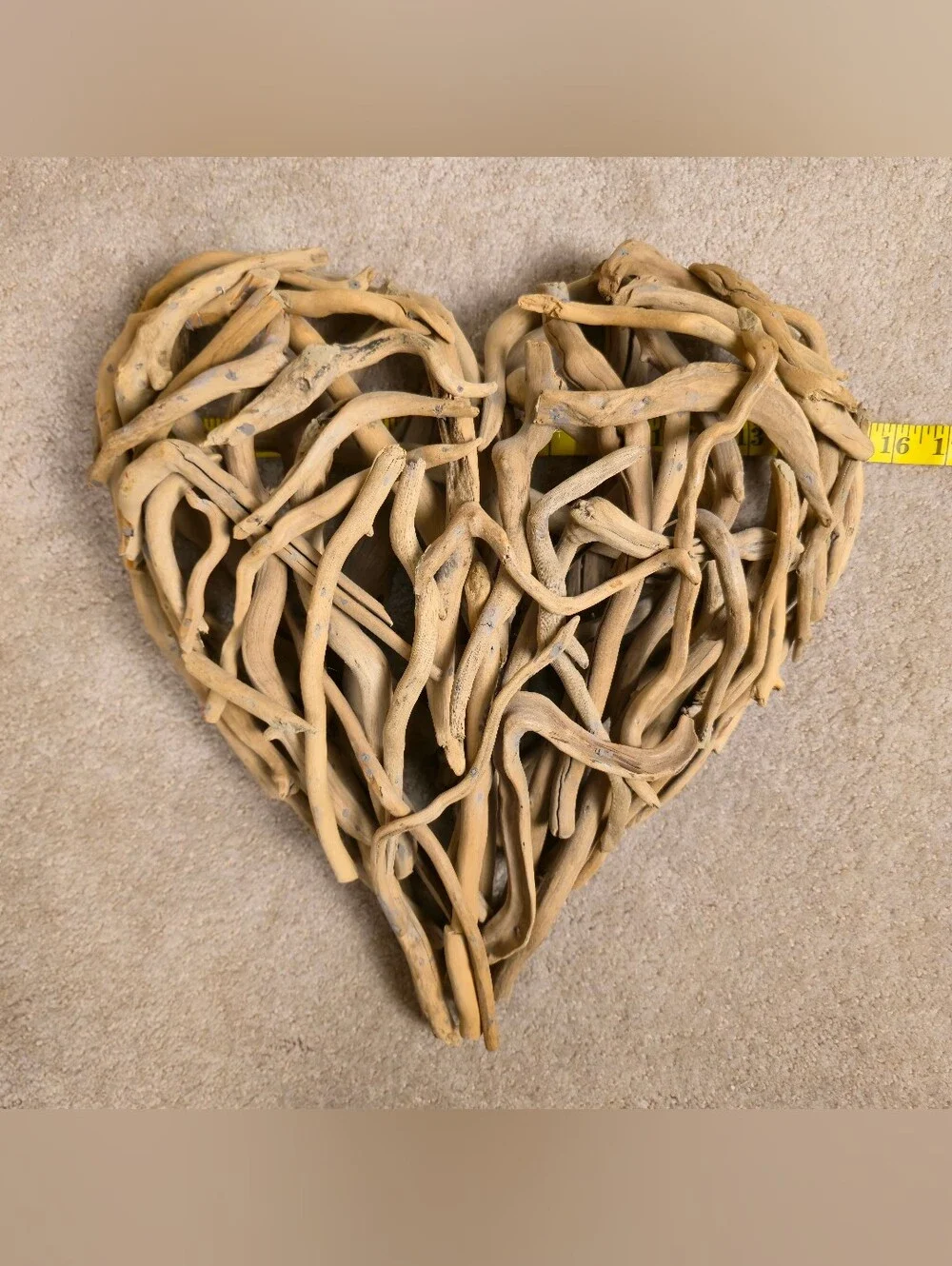 Smallwood & Co. Wall Decor Art Driftwood Heart Interwoven Natural 16x16